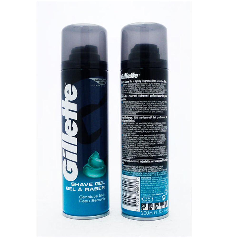 Buy Gillette Sensitive Skin Shave Gel 200ml - Premium Quality Toiletries Online - Product Image Buy Gillette Sensitive Skin Shave Gel 200ml - Premium Quality Toiletries Online - Product Image